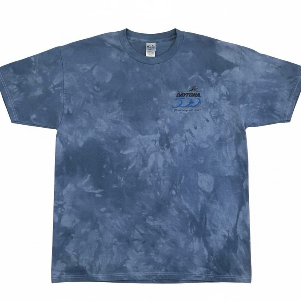 ISC Daytona 500 2001 Tie Dye Blue T-Shirt Size XL